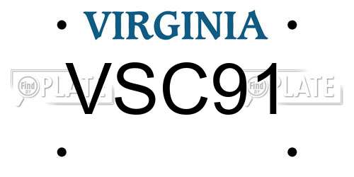VSC91 Virginia License Plate