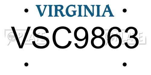 VSC9863 Virginia License Plate