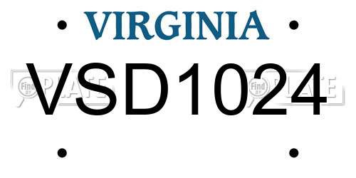 VSD1024 Virginia License Plate