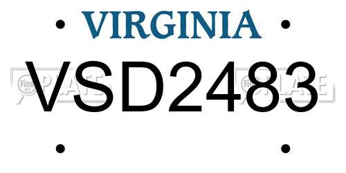 VSD2483 Virginia License Plate