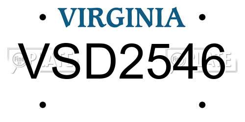 VSD2546 Virginia License Plate