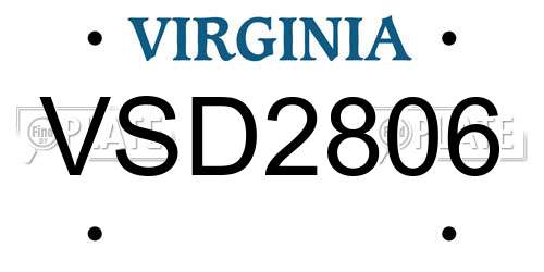 VSD2806 Virginia License Plate