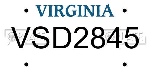 VSD2845 Virginia License Plate