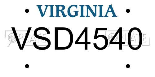 VSD4540 Virginia License Plate