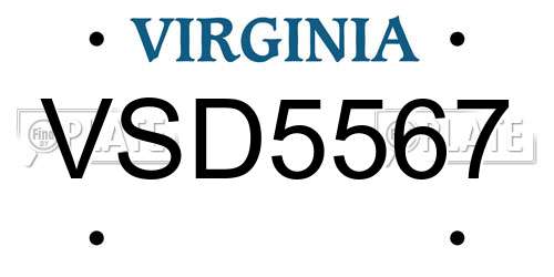 VSD5567 Virginia License Plate