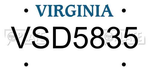 VSD5835 Virginia License Plate