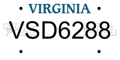 VSD6288 Virginia License Plate