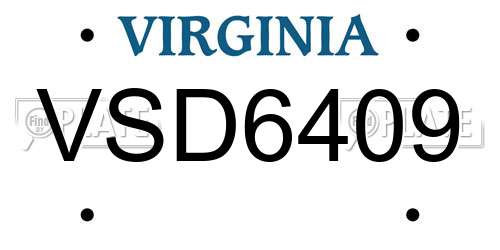 VSD6409 Virginia License Plate