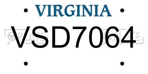 VSD7064 Virginia License Plate