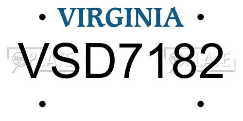VSD7182 Virginia License Plate
