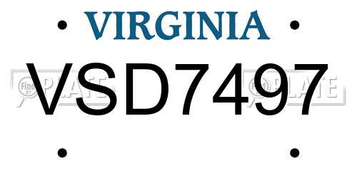 VSD7497 Virginia License Plate
