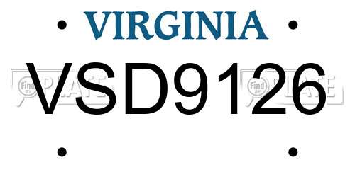 VSD9126 Virginia License Plate