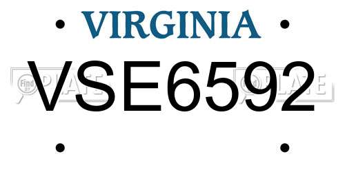 VSE6592 Virginia License Plate