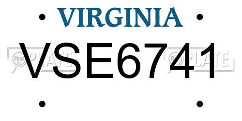 VSE6741 Virginia License Plate