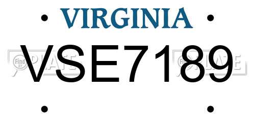 VSE7189 Virginia License Plate
