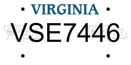 VSE7446 Virginia License Plate