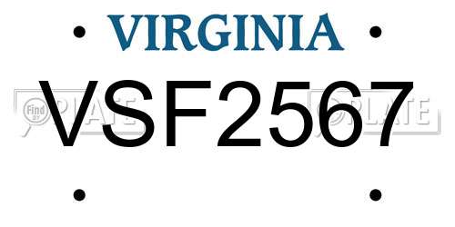 VSF2567 Virginia License Plate