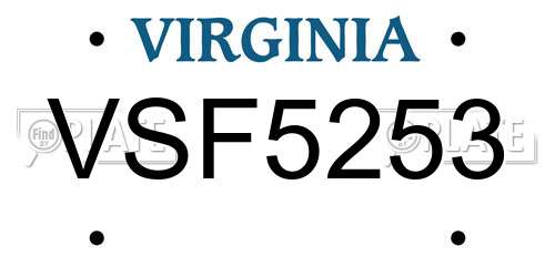 VSF5253 Virginia License Plate