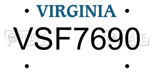 VSF7690 Virginia License Plate