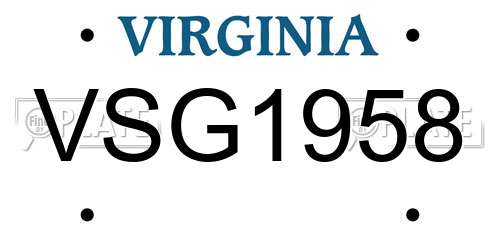 VSG1958 Virginia License Plate