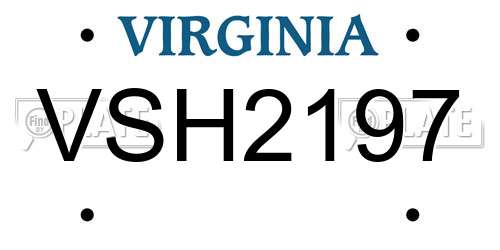 VSH2197 Virginia License Plate