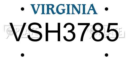 VSH3785 Virginia License Plate