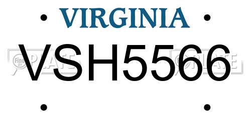 VSH5566 Virginia License Plate