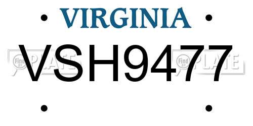 VSH9477 Virginia License Plate