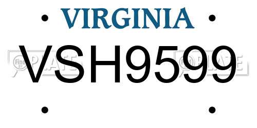 VSH9599 Virginia License Plate