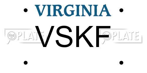 VSKF Virginia License Plate