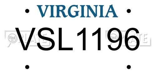 VSL1196 Virginia License Plate