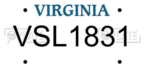 VSL1831 Virginia License Plate