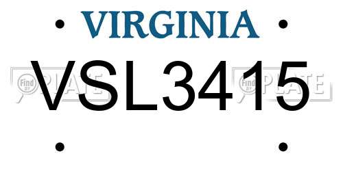 VSL3415 Virginia License Plate