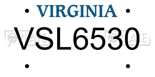 VSL6530 Virginia License Plate