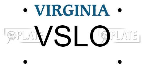 VSLO Virginia License Plate