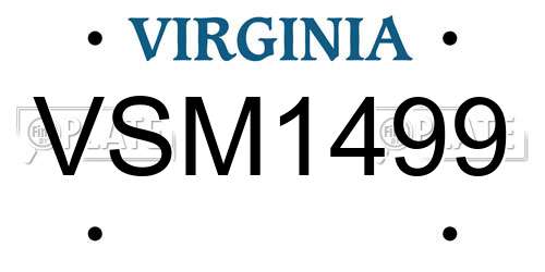 VSM1499 Virginia License Plate