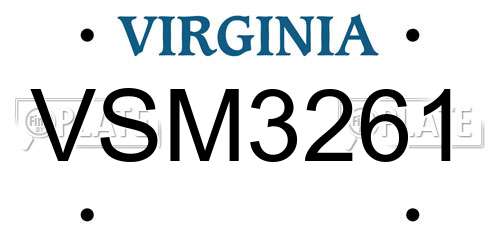 VSM3261 Virginia License Plate