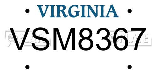 VSM8367 Virginia License Plate