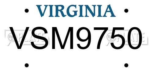 VSM9750 Virginia License Plate