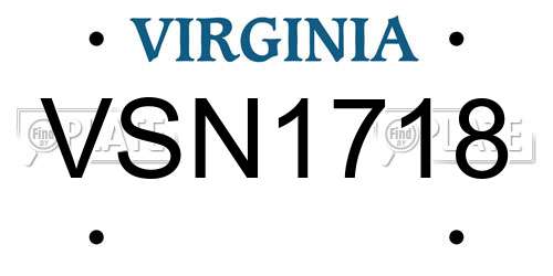 VSN1718 Virginia License Plate