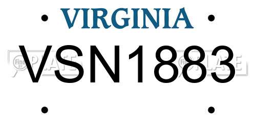 VSN1883 Virginia License Plate