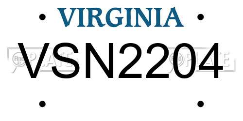 VSN2204 Virginia License Plate