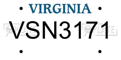 VSN3171 Virginia License Plate