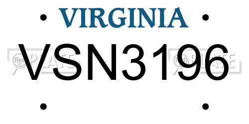 VSN3196 Virginia License Plate