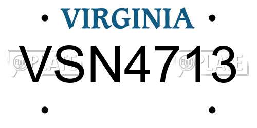 VSN4713 Virginia License Plate