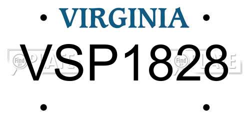 VSP1828 Virginia License Plate