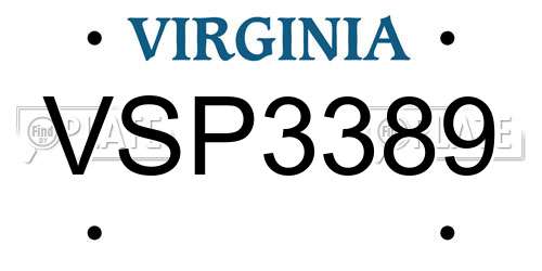 VSP3389 Virginia License Plate