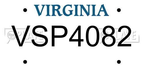 VSP4082 Virginia License Plate