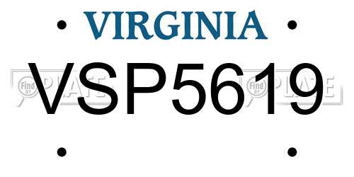VSP5619 Virginia License Plate