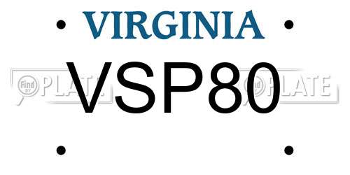 VSP80 Virginia License Plate
